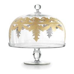 Arte Italica Vetro Gold Cake Stand with Dome - Dessert And Cake Stands