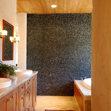 Zen Paradise Standing Pebble Tile Installations