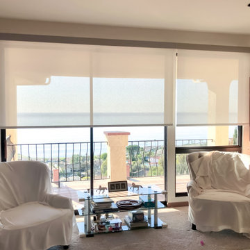 Solar Shades & Stationary Drapery for Ranchos Palos Verdes Client