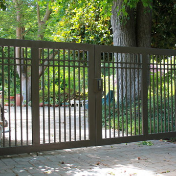 Ornamental iron pedestrian gates