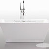 HelixBath Pergamon Freestanding Acrylic Bathtub 59" White With Overflow
