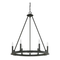 Capital Lighting Pearson 6 Light Chandelier, Black Iron
