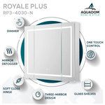 AQUADOM - AQUADOM Royale Plus LED Lighted Medicine Cabinet 40"x30"x5" - • AQUADOM Royale Plus Triple Door 40"W x 30"H x 5"D.
