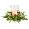 8" Cedar and Berries Artificial Christmas Arrangement Candelabrum