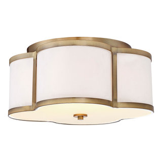 Trade Winds Quatrefoil Flush Mount Light - Natural Brass