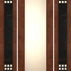 Prehung Prehung 2-1/4" Thick Mahogany Door Heavy Iron Side Low-E Matte Glass - Front Doors