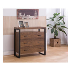 Rectangular Wooden Accent Cabinet With 3 Drawers, Brown
