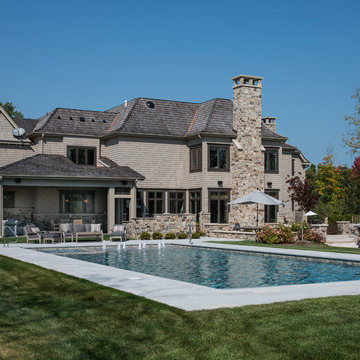 Bannockburn, IL Swimming Pool with Inside Hot Tub and Automatic Cover