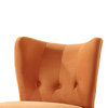 Benzara BM219780 Upholstered Armless Accent Chair, Flared Back & Button, Orange