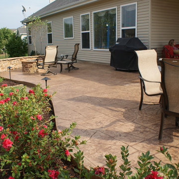 Stamped Concrete Patio and Landscaping