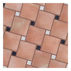 Suelo rústico de barro 2PD Red-salmon con mármol negro y blanco