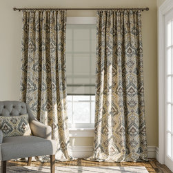 Color Lux Window Solutions Flat Roman with Drapery - Roman Shades