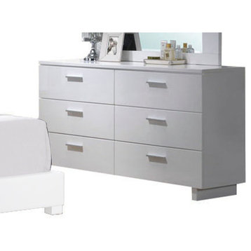 ACME Lorimar 6 Drawer Dresser in White