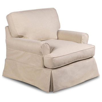 Sunset Trading Horizon Fabric Slipcovered T-Cushion Chair in Tan