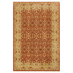 Bareens Designer Rugs - Eclectic Ziegler Paula Rust/Tan Wool Rug - 9'0'' x 11'8'' - A Persian influenced Turkish hand knotted rug made by skilled artisans capable of creating the most exceptional vegetable dyes and hand-spun New Zealand wool. This gorgeous one of a kind Peshawar Kafkaz handmade rugs is also known as a Chobi Ziegler Rug. This gorgeous rug is extremely versatile and is famous for its pleasing color palette and informal design that works in a myriad of interiors. It has been expertly hand-tied, finished, sun-dried, and can contain up to 1.5 million knots. It takes 4 skilled artisans to hand knot this rug nine to twelve months to complete this piece of art. The invigorating colors and patterns in this rug will give your home an elegant and fresh appearance. While drawing upon the coloring and patterns of antique rugs, contemporary Peshawar pieces incorporate modern design motifs and feature vibrant color tones. Give your room a luxurious look and feel with this beautiful rug with gorgeous color pallet. The intricate design allows this oriental rug to create a royal ambience in any d�cor. Hand knotted construction and natural fibers gives this rug soft feel under your feet.