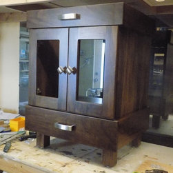 Solid black walnut single sink vanity - Productos