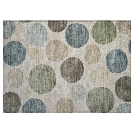 Machine Washable Indoor/Outdoor Chantille ACN2062 Brown 1'8" x 2'6" Rug