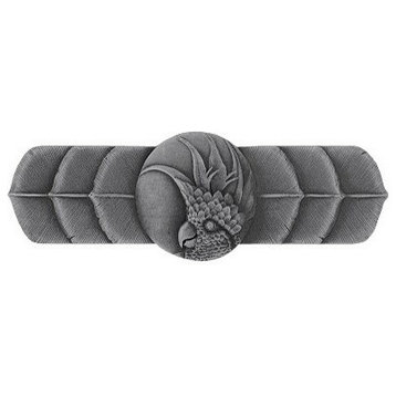 Right Horizontal Cockatoo Pull, Antique-Style Pewter