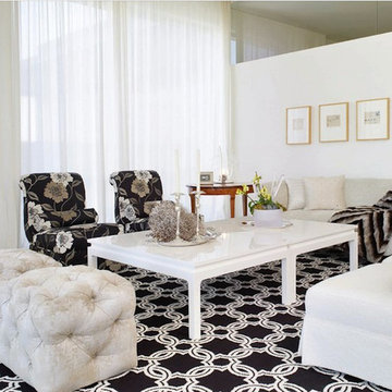 Tufted Cubes & Floral Accent Chairs