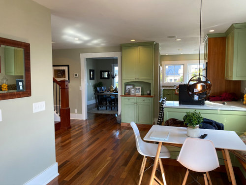 Galley Kitchen Two Tone Cabinets