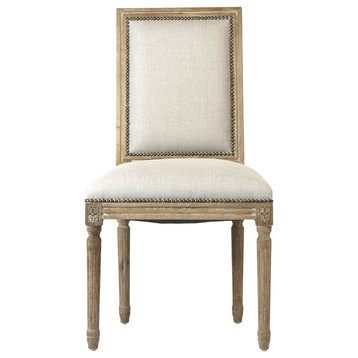 Louis Side Chair, Natural Linen