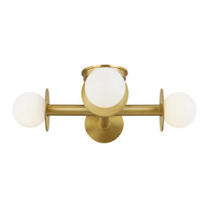 Kelly by Kelly Wearstler 4-Light Nodes Semi-Flush Mount, Burnished Brass