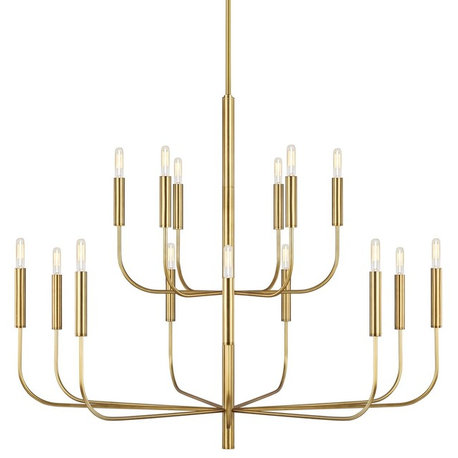 ED Ellen DeGeneres Brianna 15-Light Multi-Tier Chandelier EC10015BBS, Brass