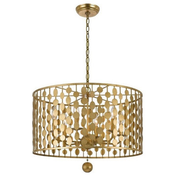 Crystorama Layla 6-Light Antique Gold Chandelier