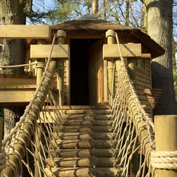Garden Playhouse Log Rope Bridge - Garden Playhouses