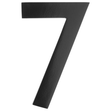4" Floating House Number Black, "7"