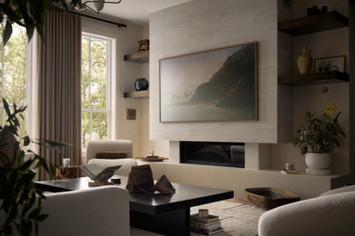 Living room - contemporary living room idea in Dallas