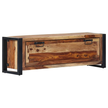 vidaXL Shoe Storage Bench Cabinet with Shelf Entryway Bench Solid Sheesham Wood