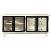 Eclectic 3 Drawer Modern Media Console, Driftwood Brown