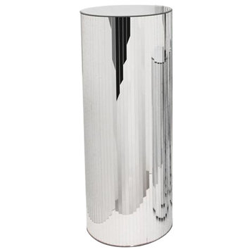 Mirrored Cylindrical Column/Pedestal, 24"