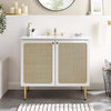 Chaucer 36" Bathroom Vanity Cabinet (Sink Basin Not Included) - White