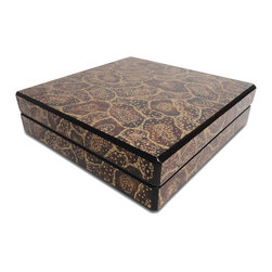 Waylande Gregory Brown Tortoise Square Box - Home Decor
