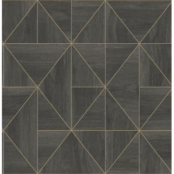 2896-25321 Cheverny Wood Tile Wallpaper in Dark Brown Colors