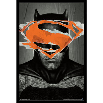 Batman V Superman BM Teaser Poster, Black Framed Version