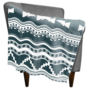 Blue Southwestern Style Pattern 30x40 Coral Fleece Blanket