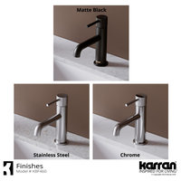 Karran 1-Handle 1-Hole Bathroom Faucet With Pop-up Drain, Matte Black