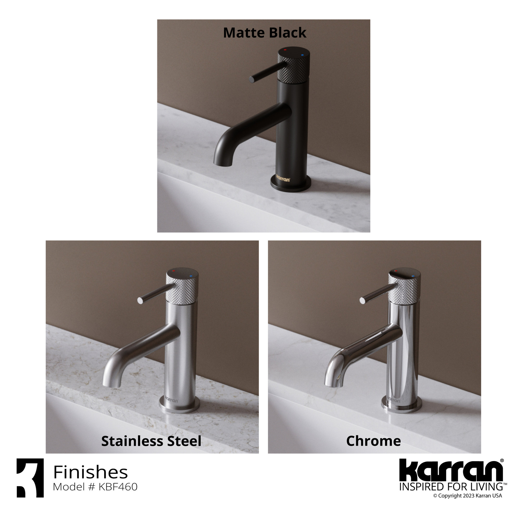 Karran 1-Handle 1-Hole Bathroom Faucet With Pop-up Drain, Matte Black