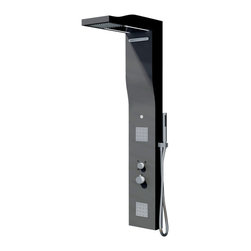 ADM Bathroom Design - ADM Shower Panel System With Handheld Shower Sprayer, Black, 58" - Shower Panels And Columns
