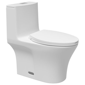 One-piece Floor Mounted Elongated Toilet, 1.27 GFP