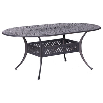 Bellvue Aluminum Frame Outdoor Oval Dining Table, 42"x72"