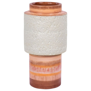 Varaluz 445VA08A Tilde 6"W Ceramic Floor Vase - Orange Quartz