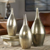 Uttermost Rajata Contemporary Metal Vases in Silver (Set of 3)
