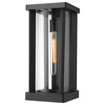Z-Lite - Glenwood One Light Outdoor Wall Sconce, Black - From the Glenwood collection comes this sleek ultra-modern outdoor wall sconce featuring a clear glass cylinder globe nestled inside a tall rectangular aluminum frame. With a dark black finish that looks stylish and attractive against any exterior building materials this wall sconce lends a striking sophisticated element to a home's outdoor entertainment areas. These wall sconces lend a classy understated vibe hung around a porch patio or veranda providing sufficient lighting for hosting meals and get-togethers.