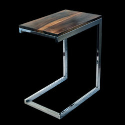 Metaphor | C-Table Steel Frame and Wood Top - Tv Trays
