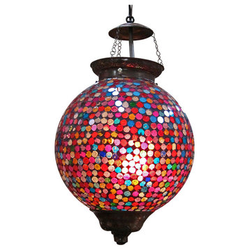 Mosaic Glass Hanging Lantern