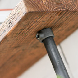 Susannah Bespoke Recycled Scaffolding Boards & Dark Steel Pipe Desk & Shelves - Desks & Writing Bureaus